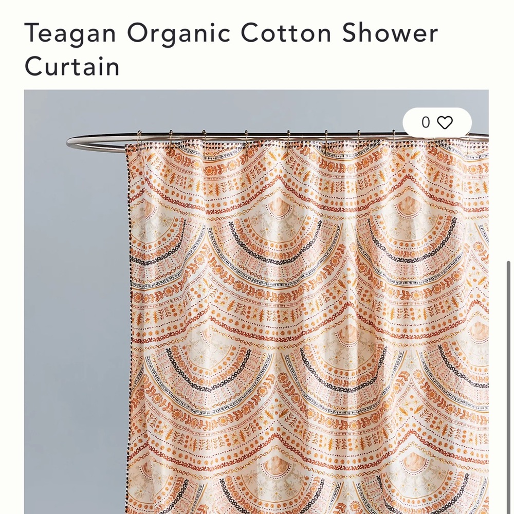 Anthro boho chic organic cotton shower curtain